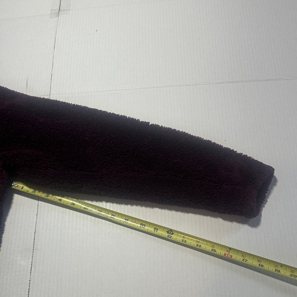 PINK Victorias Secret Plush Burgundy quarter zip Hoodie w kangaroo pocket & hood - Picture 3 of 9